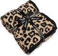 Fluffy Leopard Knitted Throw Blanket for Couch Lightweight Soft Plush Fluffy Warm Cozy -50x60inch,Perfect for Bed, Sofa,Leopard