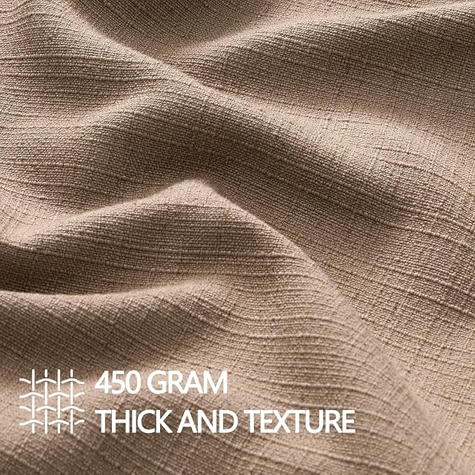 MIULEE 20x20 Brown Decorative Pillow Covers, 2 Pack Boho Farmhouse Neutral Throw Pillows for Couch, Thick Textured Modern Linen Cushion Cases Sofa Bed Living Room Home Decor