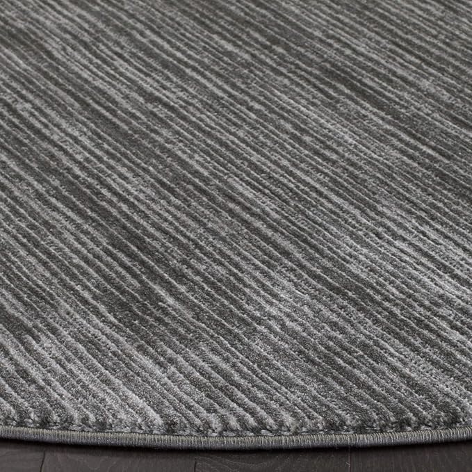 SAFAVIEH Vision Collection Area Rug - 6'7" Round, Grey, Modern Ombre Design, Non-Shedding & Easy to Clean, Ideal for Living Room, Bedroom, Dining Space (VSN606D)