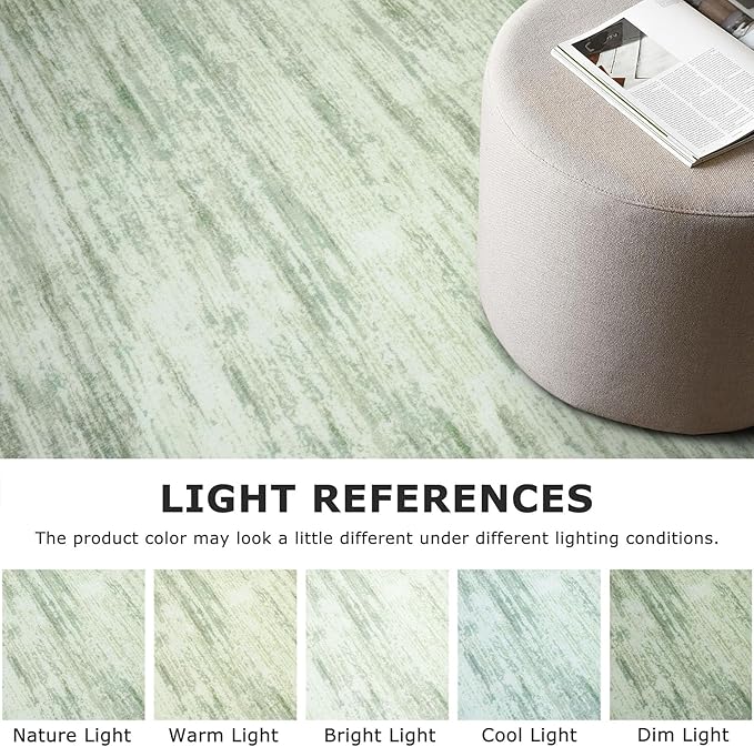 2x3 Modern Abstract Rug for Entryway, Light Sage Green and Ivory Super Soft Small Area Rug, Washable Non-Slip Kitchen Rugs, Low-Pile Mat for Bedside, Indoor Door Mat