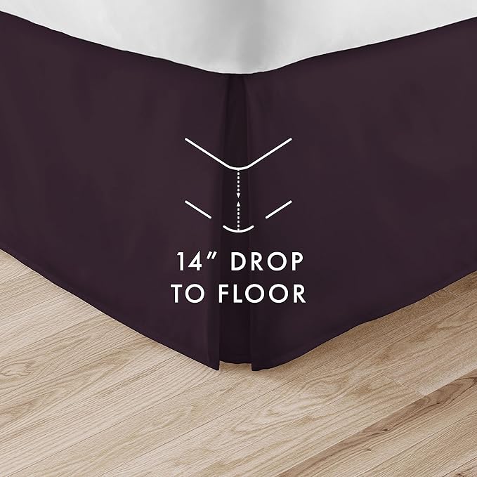 Linen Market Bed Skirt - Ultra Soft Microfiber - Easy Fit with 14 Inch Tailored Drop - Hotel Quality, Shrinkage & Fade Resistant - Bed Cover - Twin Bed Skirts - Bedroom Décor - (Twin, Purple)
