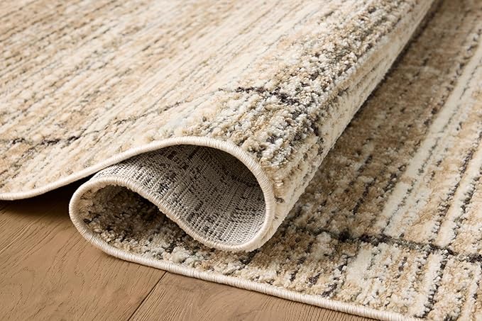 Loloi Jeremiah Brent Bleecker Collection BLE-05 Natural/Charcoal 5'-3" x 7'-6" Area Rug