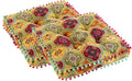 Bohemian Seat Cushion，Indoor & Outdoor 16.5" x 16.5" Seating Cushion for Dinning Chairs, Decorative with Tassels(2Pcs,Yellow)