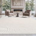 Beverly Rug Micro Loop Area Rug Light Gray 9x12 Geometric Modern Luxury Circular Durable Soft Indoor Rugs for Living Dining Room Office Stain Resistant Non Shedding Casual Indoor Carpet 9 x 12