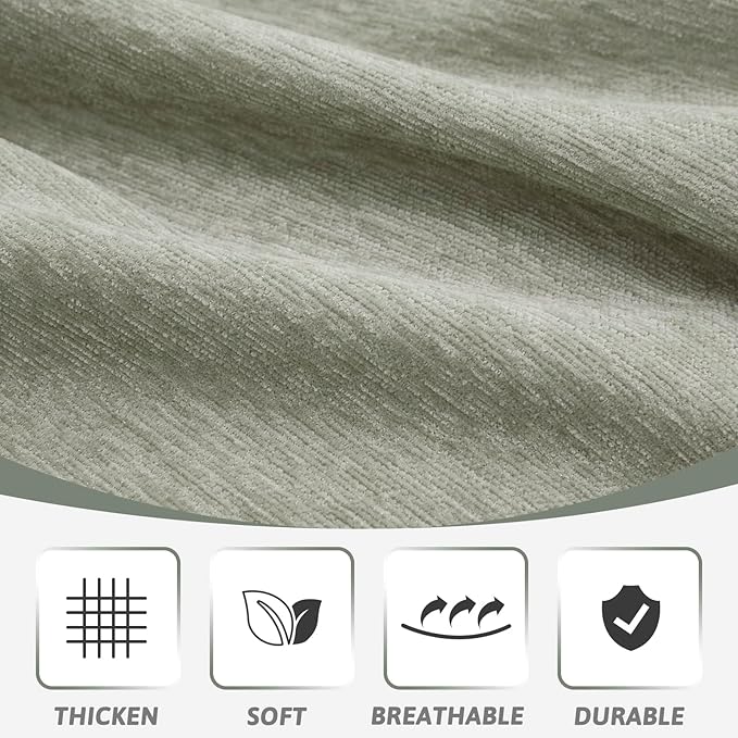 MEETSKY Simply Put Couch Cover Loveseat Sofa Cover for 2 Cushion Couch Sofa Cover Washable Sofa Throw Blanketr Decorative Modern Style for Living Room, 71" x 102", Sage Green