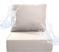 6 inches Thicker Outdoor Chair Cushions Set- 24" *24" *6" Waterproof Patio Furniture Cushions with Removable Cover, 28D High Density Sponge Filling Thicken Outdoor Patio Cushions - Beige