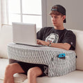 Reading Pillow for Lap, Extra Large Arm Rest Pillow for Adult, Memory Foam Lap Desk Pillow for Reading, Working, Crocheting, Playing Steam Deck Switch or Sitting in Bed Couch(Ash Grey)
