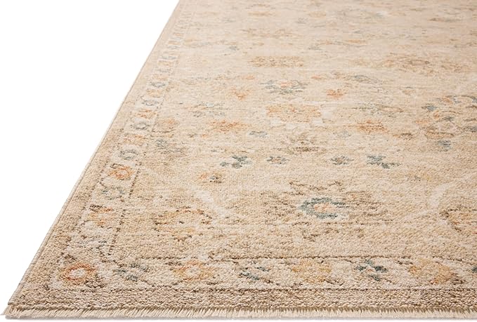 Loloi Chris Loves Julia Palma Collection PLM-11 Natural/Multi 9'-6" x 13'-1" Fringe Area Rug Vintage Style Boho Living Room Bedroom Carpet