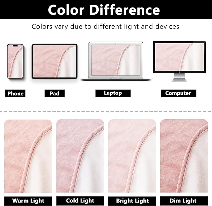 Waterproof Blanket for Couch, Leak Proof Dog Bed Blankets Reversible, Pet Throw Sofa Furniture Protector Machine Washable-68 x82,Pink+Cream