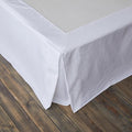 BISELINA French Linen Wrap Around Bed Skirt with Pleated Corner 14-Inch Tailored Drop Natural Flax Cotton Blend Basic Soft Cozy (14" King, White)