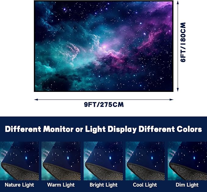 6' x 9' Galaxy Area Rug Bedroom Living Room for Girls Kids Boys Large Space Carpet Nebula Vortex Throw Rugs Cloud Floor Mat,180 X 275cm,Blue