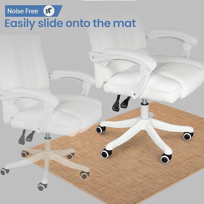 Office Chair Mat for Hardwood Floor, 60" x 47" Desk Computer Chair Mat for Hard Wood and Tile Floor, Large Anti-Slip Hard Floor Protector, PVC Mat Desk Rug for Office Home