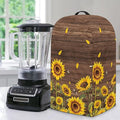 Sunflower Wood Grains Kitchen Blender Food Processor Dust Cover with Top Handle and Drawstring, Dust Protection Easy to Clean Small Appliance Juicer Coffee Maker Cover