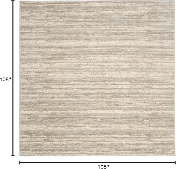 SAFAVIEH Vision Collection Area Rug - 9' Square, Cream, Modern Ombre Design, Non-Shedding & Easy to Clean, Ideal for Living Room, Bedroom, Dining Space (VSN606F)