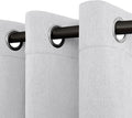 Easy-Going Linen Look Blackout Curtain Grommet Window Curtain Drapes for Bedroom, Living Room Thermal Insulated Room Darkening (2 Panels, 38x45 Inch, Greyish White)