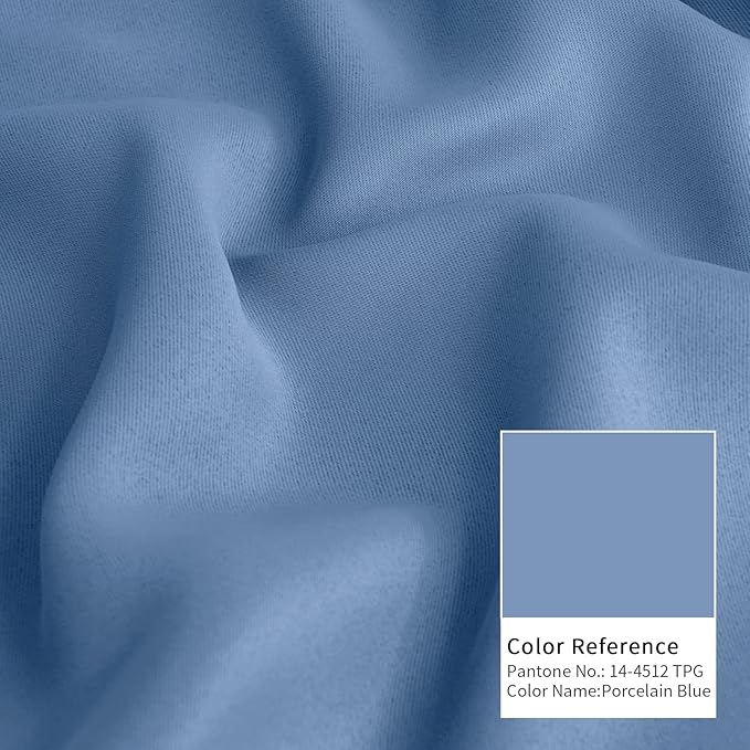 BGment Blackout Curtains 90 Inch Length for Living Room - Rod Pocket Thermal Insulated Room Darkening Drapes Blinds for Bedroom Ding Room, Denim Blue, 52 x 90 Inch, 2 Panels