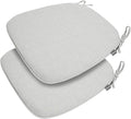 Outdoor Chair Cushions Set of 2,Patio Seat Cushion 17"x16"x2",U-Shaped Dining Chair Cushion 17 by 16 Inch,Water Resistant,Fade-Resistant Chair Pads for Kitchen Garden Furniture(White Gray)