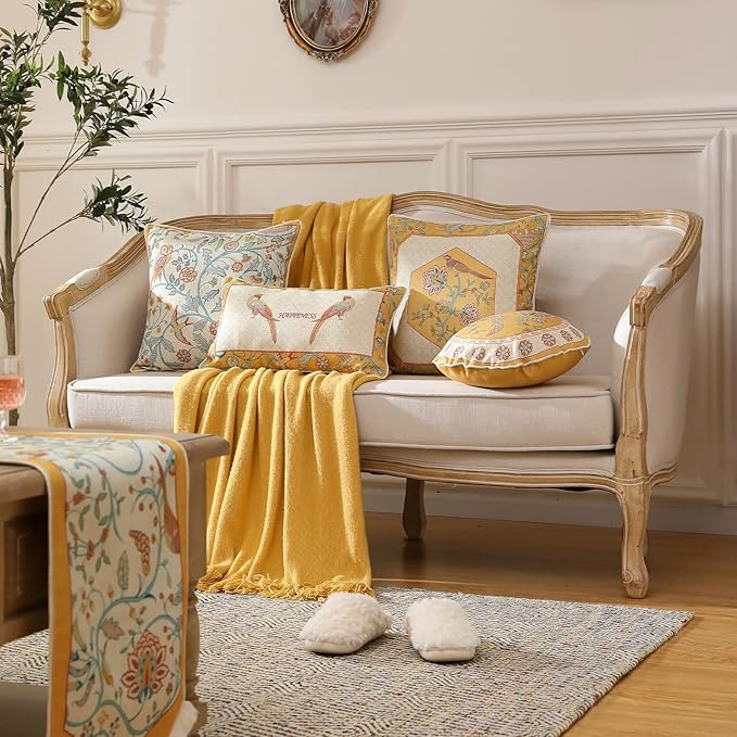 patdrea Linen Decorative Throw Pillow Covers Set Soft Durable Cushion Cases Pillowcase for Couch Bedroom Car Living Room 18"x 18"