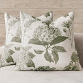 Foindtower Set of 2 Linen Floral Throw Pillow Covers Neutral Vintage Print Decorative Cushion Covers Farmhouse Boho Home Decor for Sofa Chair Couch Bedroom Living Room,24×24 Inch,Sage Green