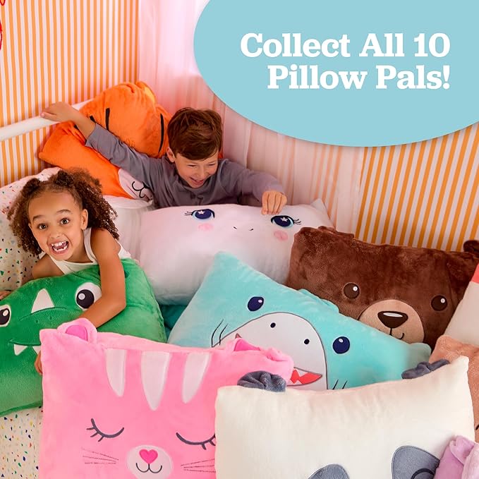 Saint Eve Kids Pillow Pals Fuzzy Pillow Case, Cute Animal Friends Soft Pillow Cover for Kids Beds and Nap Time - Bailey The Dog