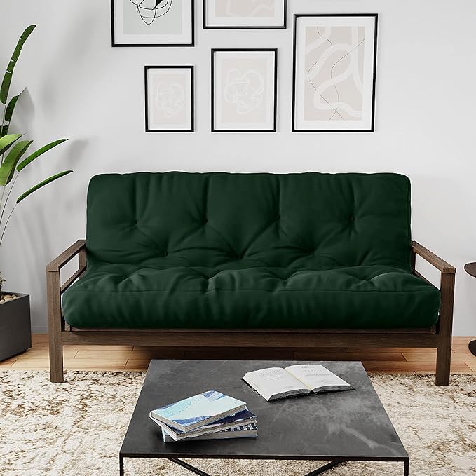 Royal Sleep Products by The Futon Factory 6 inch Foam Futon Mattress - Solid Hunter Green Cover - Twin Size - CertiPUR Certified Foams - Made in USA - Replacement Mattress - (Frame not Included)
