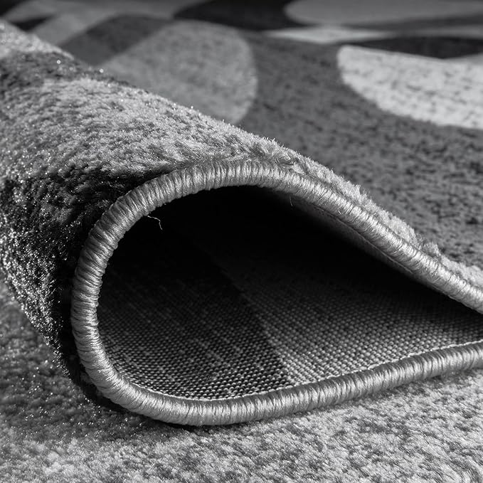 Rugshop Contemporary Abstract Circles Perfect for high Traffic Areas of Your Living Room,Bedroom,Home Office,Kitchen Area Rug 7'10" x 10'2" Gray
