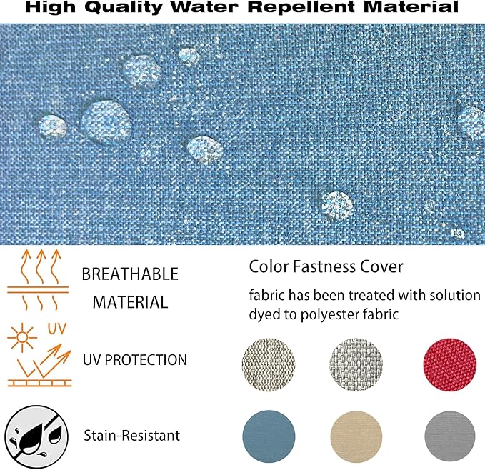 COZYVIDA Outdoor/Indoor 24x24 inch Deep Seat Patio Cushions Set of 2 Resilient Foam Filling Water Repellent Stain-Resistant UV Resistant Weather Resistant Patio Cushions Beige