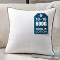 Phantoscope 18x18 Pillow Inserts, Decorative Throw Pillow Inserts with 100% Cotton Jacquard Cover, Virgin Fiber Pillow Sham Stuffer, Square Couch Cushion Pillows, Pack of 1, 18x18 Inch