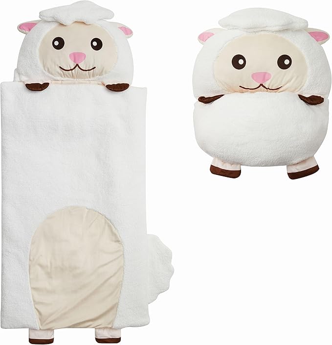 Kid's Nap Buddies Character Preschool Nap Mat, Toddler Sleeping Bag with Pillow for Daycare, Ages 3+