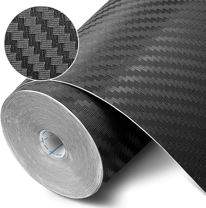 Self-Adhesive Shelf Liner Kitchen Liner, Waterproof Backed Paper Easy Peel and Stick Contact Liner Without Residue for Decor Your Desk Surface, Kitchen Countertops (Black, 23.6 x 236.2 inches)