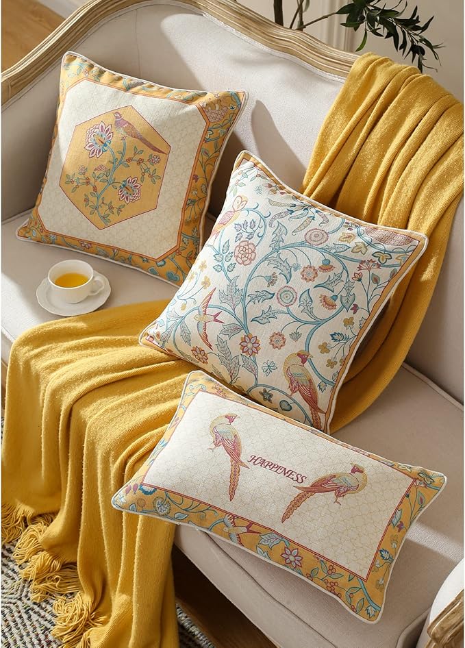 patdrea Linen Decorative Throw Pillow Covers Set Soft Durable Cushion Cases Pillowcase for Couch Bedroom Car Living Room 12"x 20"
