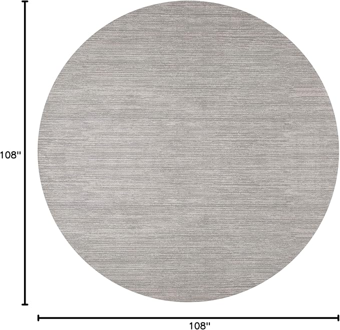 SAFAVIEH Vision Collection Area Rug - 9' Round, Silver, Modern Ombre Design, Non-Shedding & Easy to Clean, Ideal for Living Room, Bedroom, Dining Space (VSN606G)