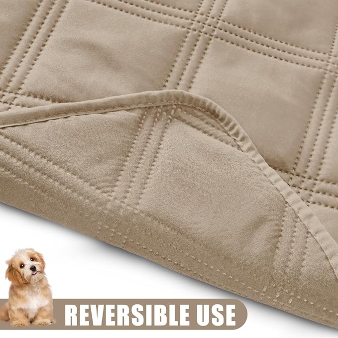 Smiry Waterproof Dog Bed Cover Blanket 30x70, Soft Reversible Pet Blanket, Washable Leakproof Cats Dogs Couch Cover for Sofa, Couch, Furniture, Lattice, Taupe/Taupe