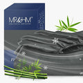 MR&HM Twin XL Fitted Sheet Only, Ultra-Soft Rayon Derived from Bamboo & Polyester Blend, Silky & Breathable, 15" Deep Pocket with Elastic Straps, Cooling Fitted Sheet for Hot Sleepers, Dark Grey