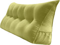 Triangular Reading Bed Rest Pillow Large Bolster Cushion Headboard Backrest Wedge Pillow with Removable Cover and Two Large Side Pockets (Lime, California King: 71 x 8 x 20 inches)