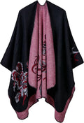 Women's Vintage Pattern Open Front Poncho Cape Shawl Winter Shawl Wraps