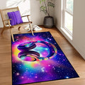 Galaxy Game Area Rug Music Headphone Rugs Colorful Throw Rug Non-Slip Carpet Doormats for Living Room Bedroom Apartment Dorm Floor Mat 59 in x 39 in