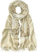 Urban CoCo Women's Embroidered Tassel Long Shawl Oversize Scarf Wraps for Women