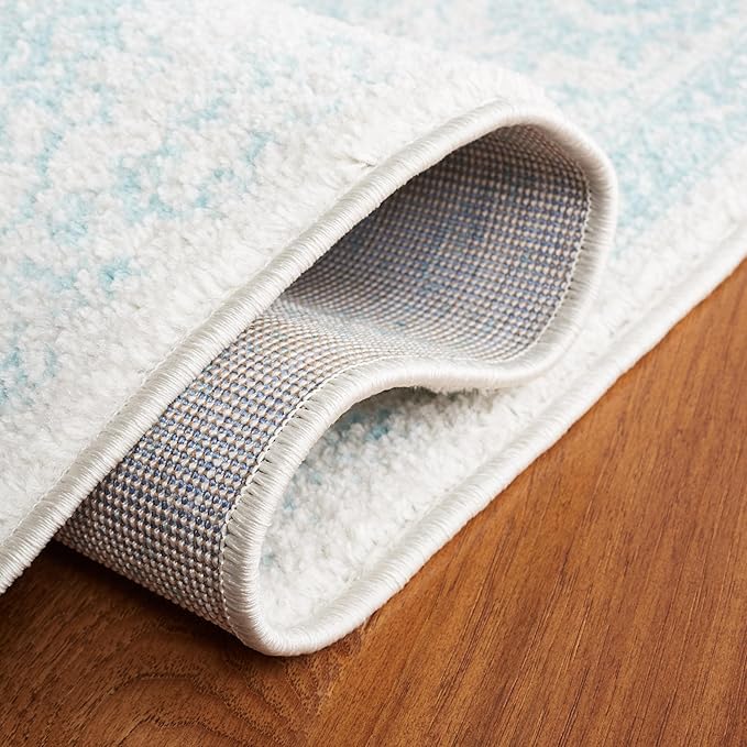 SAFAVIEH Adirondack Collection Runner Rug - 2'6" x 16', Ivory & Light Blue, Distressed Design, Non-Shedding & Easy to Clean, Ideal for Hallway, Foyer, Entryway, Bedroom (ADR109L)