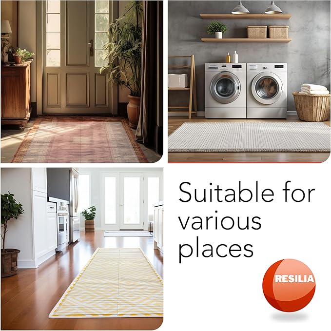 RESILIA Deep-Pile Carpet Runner - Plastic Vinyl Carpet & Rug Protector, Waterproof Clear Vinyl Floor Runners, 48 Inches Wide x 25 Feet Long, Made in The USA
