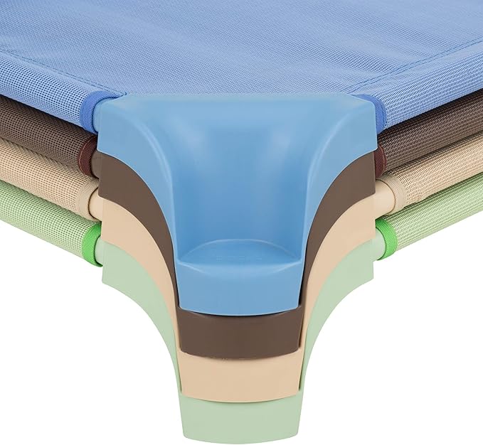Sprogs Heavy-Duty Stackable Standard Size 52"L Daycare Cots for Kids and Toddlers, Stacking Preschool Classroom Kids Cots for Sleeping, Resting, Naptime, Pack of 16, Natural Colors
