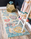 Unique Loom Positano Collection Coastal Modern Turtles Beige Runner Rug (2' x 7')