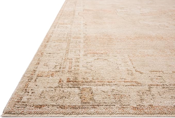 Loloi Chris Loves Julia Palma Collection PLM-02 Spice/Natural 6'-3" x 9'-6" Area Rug Vintage Style Boho Living Room Bedroom Carpet