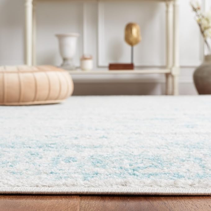 SAFAVIEH Area Rug 3x5 - Adirondack Collection - Ivory & Light Blue, Distressed Vintage Floral Design, Non-Shedding & Easy to Clean, Ideal for Living Room, Bedroom, Dining Space (ADR109L)
