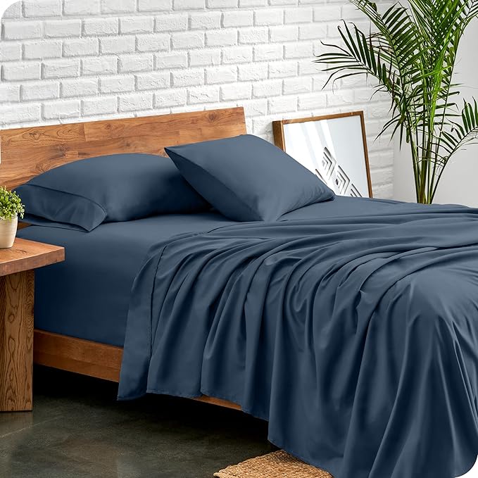 Bare Home Queen Sheet Set - Luxury 1800 Ultra-Soft Microfiber Queen Bed Sheets - Double Brushed - Deep Pockets - Easy Fit - 4 Piece Set - Bedding Sheets & Pillowcases (Queen, Bering Sea)