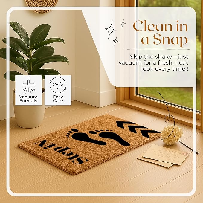 Coir Door Mats 17" X 30", Non-Slip Sturdy, PVC Backed Heavy Duty, Easy to Clean, Ideal for Door Entrance, Patio, Porch, Backyard, Garages, Step-in Footprints