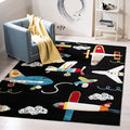 SAFAVIEH Area Rug 8x10 - Carousel Kids Collection - Large - Black & Ivory, Non-Shedding & Easy Cleaning, Ideal for Boys & Girls in Playroom, Nursery, Bedroom (CRK167Z)