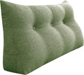 Wedge Headboard Pillow Dorm Room Reading Pillow Back Support for Sitting Up in Bed Bolster Lumbar Cushion Body Positioning Bedrest Cotton Linen 39in Grass Green Twin