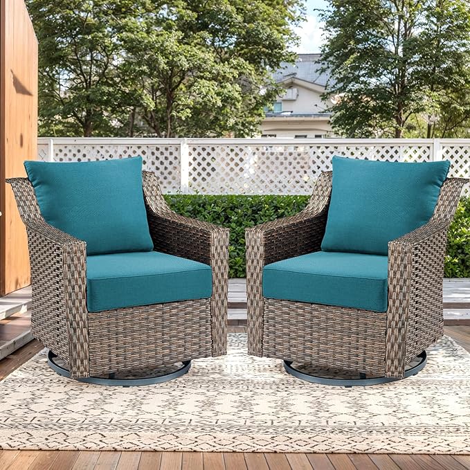 Luxury Outdoor Seat Cushion Set-24 x 24 x 6 Inch Outdoor Chair Cushions with Water Resistant & Removable Cover Outdoor Cushions for Patio Furniture Chair Sofa Couch