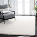 SAFAVIEH Milan Shag Collection 3' Square Ivory SG180 Solid Non-Shedding Living Room Bedroom Dining Room Entryway Plush 2-inch Thick Area Rug